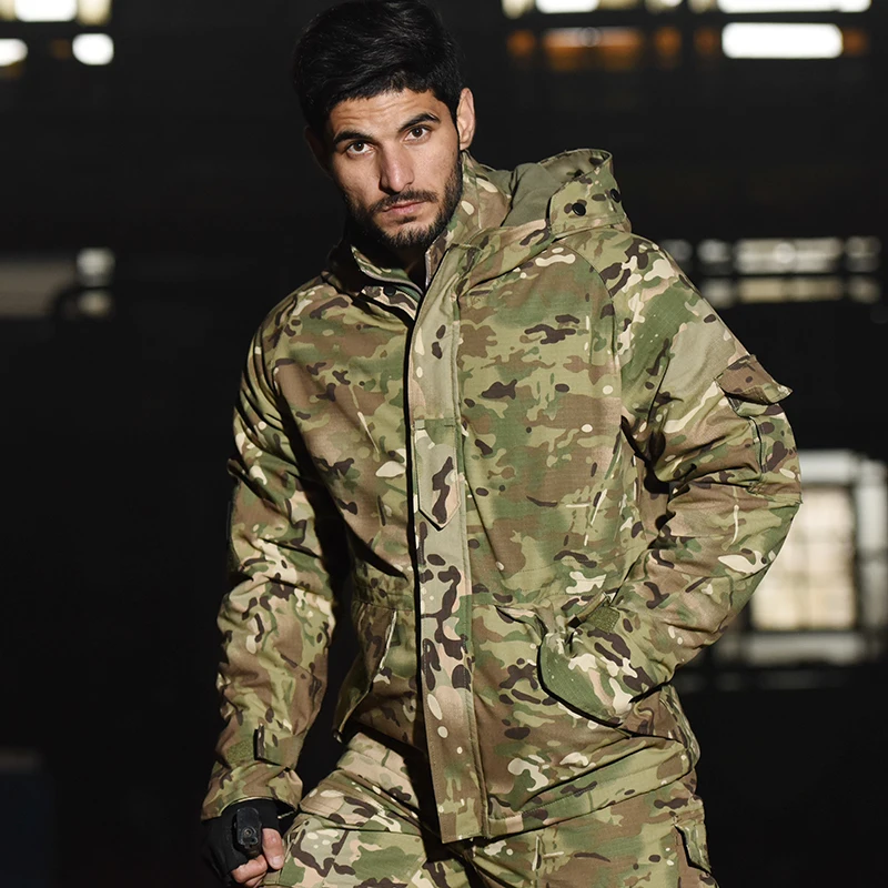 HAN WILD-chaqueta táctica G8 para hombre, para senderismo rompevientos, escalada, resistente al viento, impermeable, cálida, abrigo de lana gruesa - imagen 4