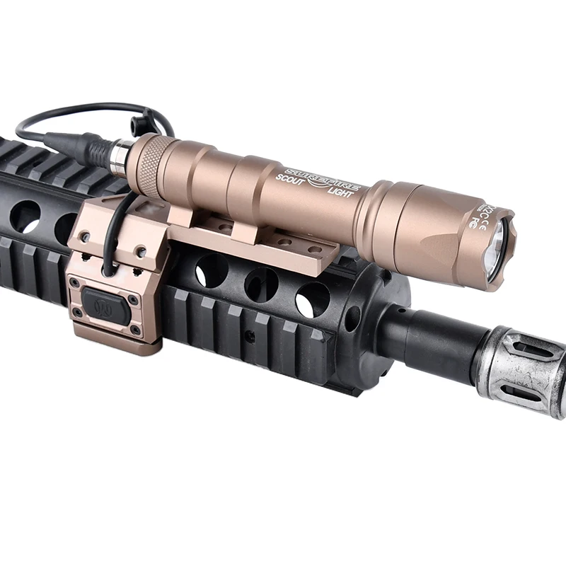 Base adaptadora de ala de luz para linterna táctica UN, montaje de luz de explorador lateral izquierdo y derecho, Surfire M600 M300, compatible con ModButton Airsoft FUSI - imagen 2