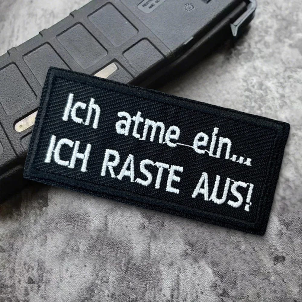 Parche táctico Ich Atme Ein, parches bordados divertidos con gancho y bucle, insignia de moral, brazalete del ejército militar, pegatinas para mochila - imagen 5