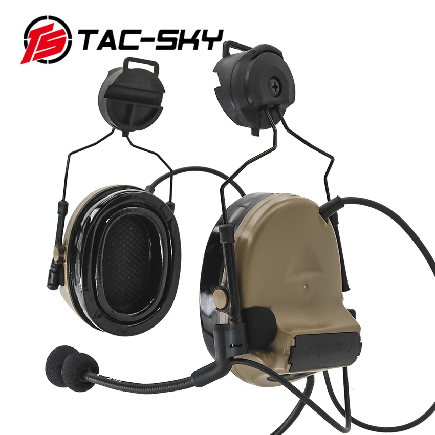 TS TAC-SKY casco táctico auriculares Comta II protección auditiva disparo electrónico walkie talkie táctico PTT auriculares - imagen 3