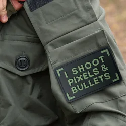 Parche táctico PVC gancho y bucle moral I shoot pixels bullets