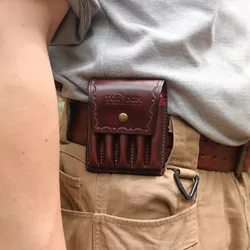 Tourbon Porta Cartuchos para Rifle - Bolsa de Cuero Genuino