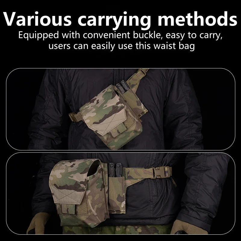 Adaptador de bolsa de cintura de 4 paneles, placa Molle, bolsa secundaria, adaptador de correas adecuado para equipos, accesorios de equipo de Camping DIY - imagen 4