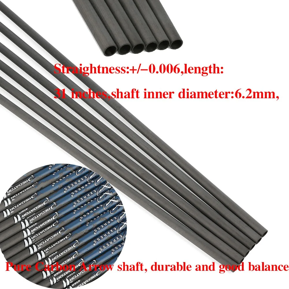 Flechas de carbono para tiro con arco, eje de fibra pura - imagen 4