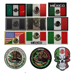 Bandera nacional de México, parches bordados con apliques de tela con insignia de águila, pegatinas de emblemas tácticos militares para mochila con brazalete