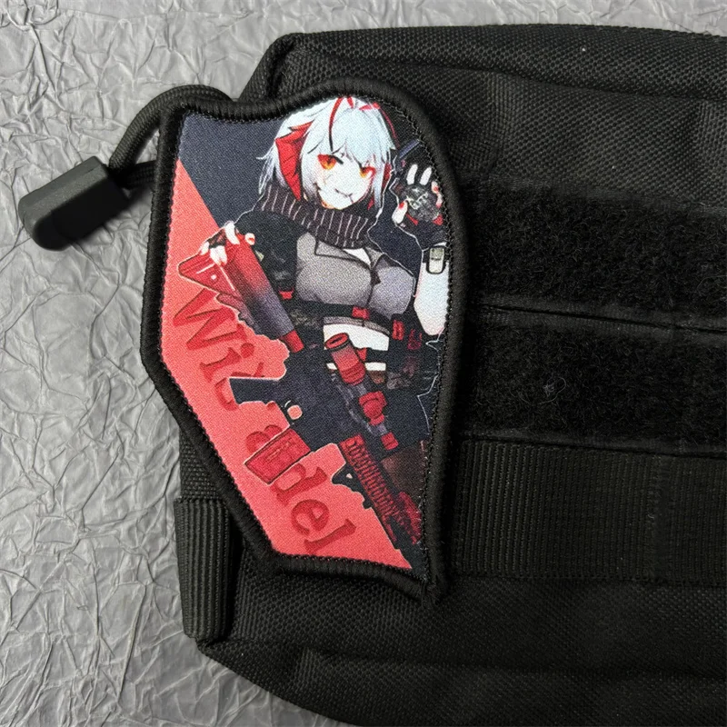 Parche de Anime para ropa, brazalete estampado, insignia de moral táctica, gancho, parche militar para chica, apliques adhesivos para mochila - imagen 5