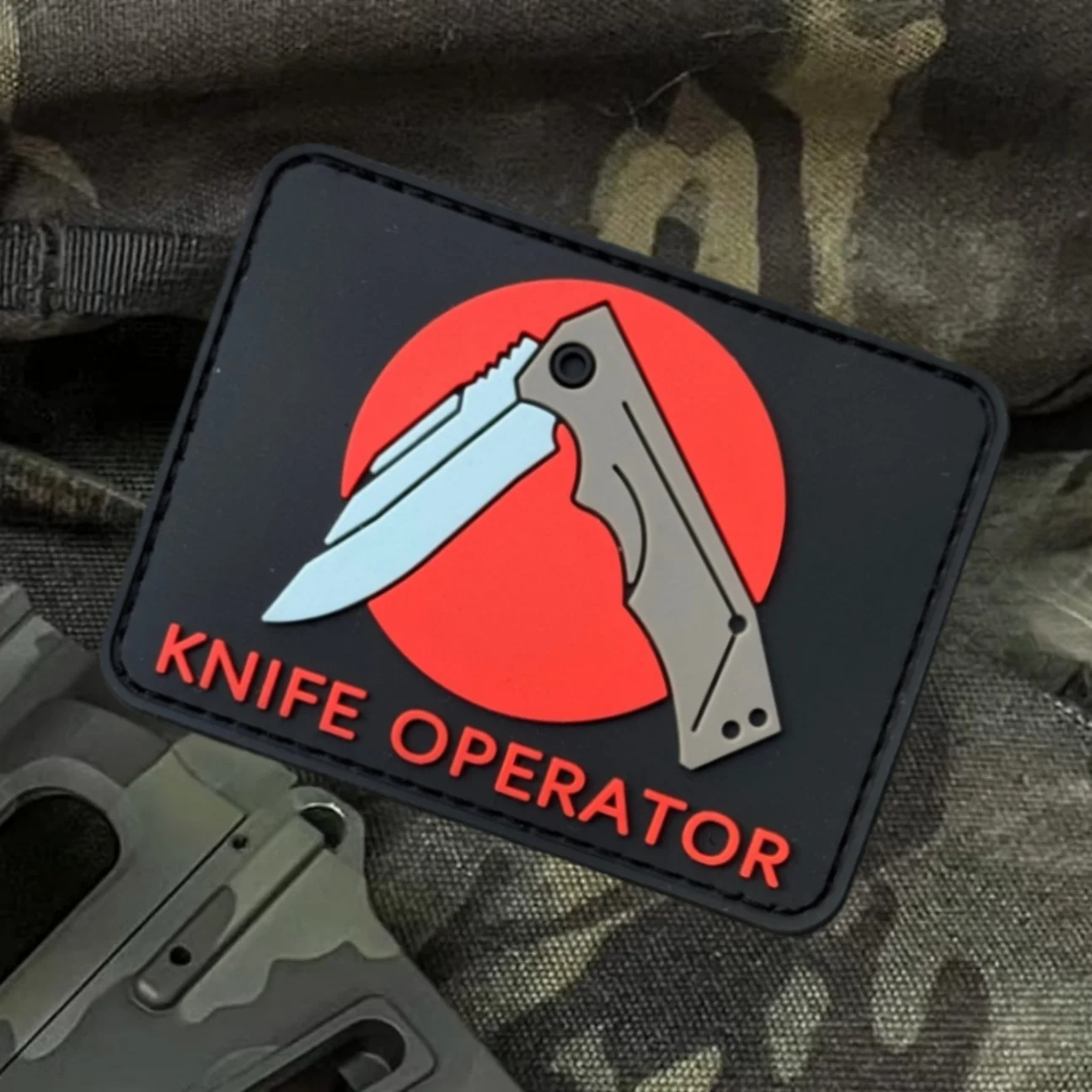 Parches de PVC con insignia de moral de operador de cuchillo para ropa, apliques personalizados militares tácticos, parche de gancho y bucle, pegatinas para mochila - imagen 3