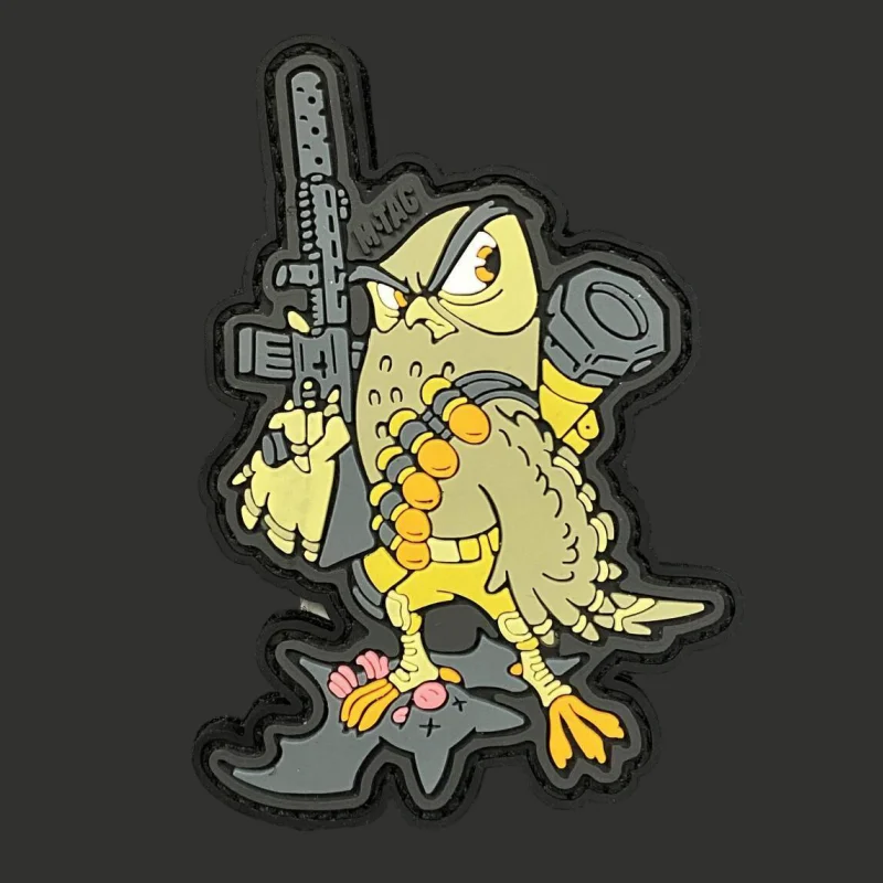 Parche de guerrero de búho, insignia de moral táctica militar, gancho de PVC y bucle, mochila, ropa, accesorio decorativo, pegatina, brazalete