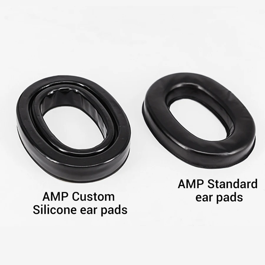 1 par de orejeras de repuesto negras para comunicación AMP, auriculares tácticos, Kit de higiene Earseal, almohadillas de Gel mejoradas - imagen 2