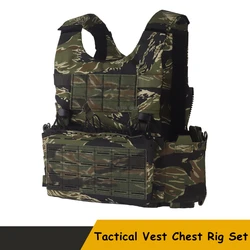 Chalecos de combate tácticos de liberación rápida para tiro al aire libre, conjunto de aparejo de pecho para caza Airsoft, chaleco deportivo de entrenamiento de Paintball MOLLE