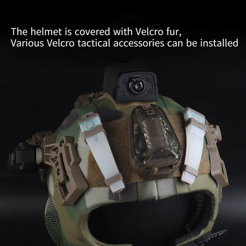Casco táctico ligero W23 Airsoft con base NVG y careta malla acero - imagen 4