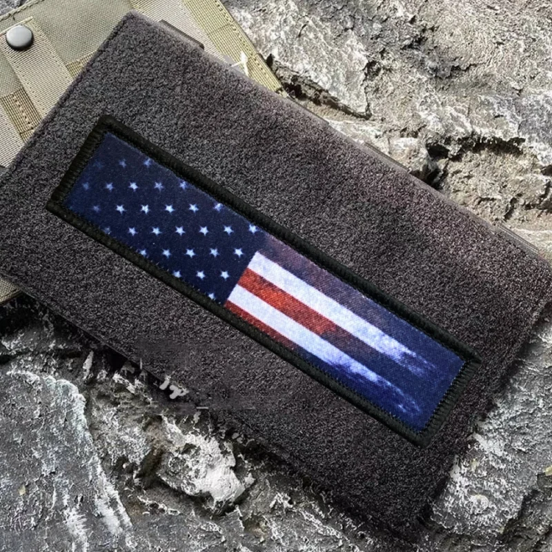 Parche de bandera desgastada de EE. UU., insignia de moral táctica militar, mochila con gancho y bucle estampado, accesorio decorativo para ropa, brazalete adhesivo - imagen 3