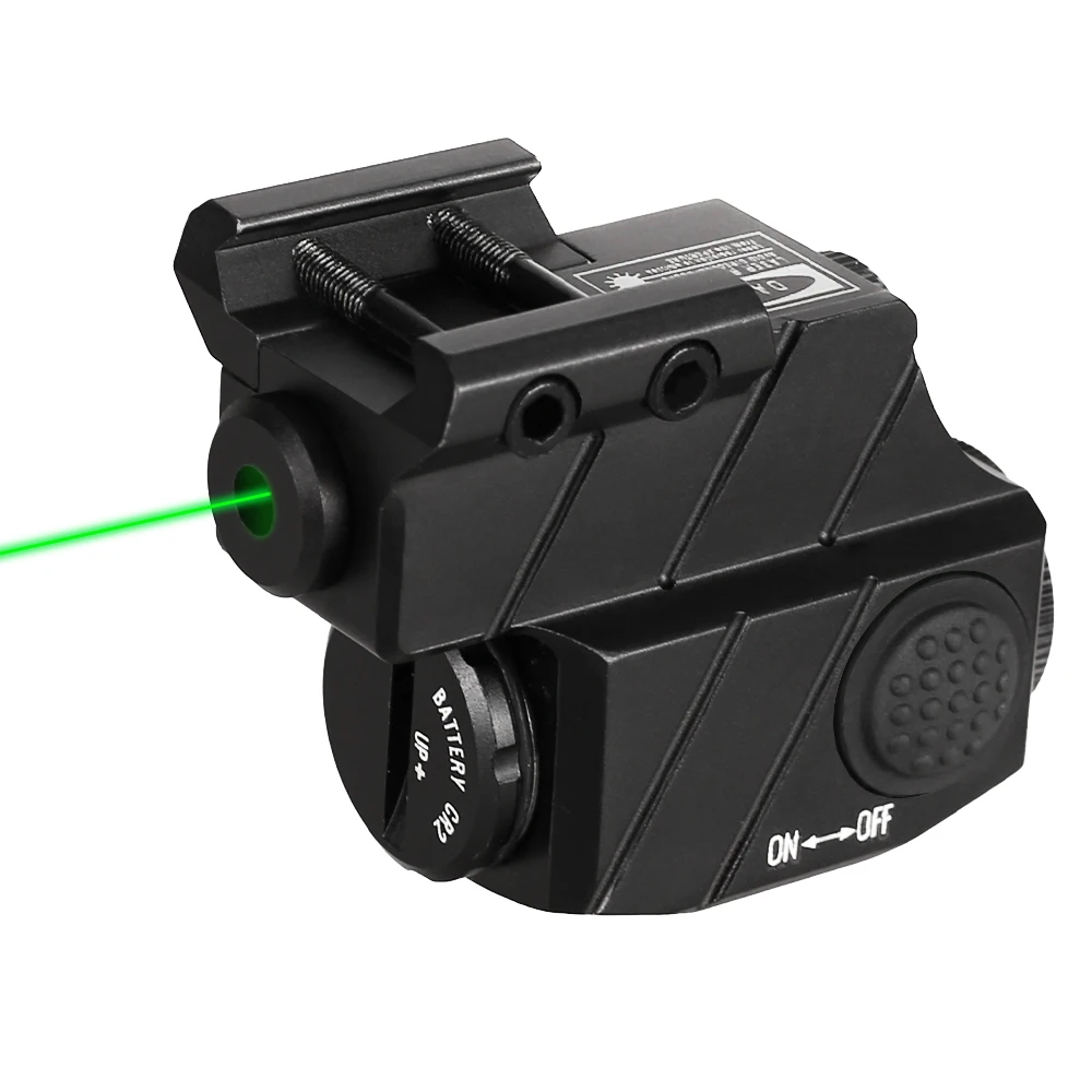 Mira láser para pistola, riel Picatinny láser Glock compacto, pistola Airsoft, mira láser verde para accesorios de tiro de caza - imagen 2