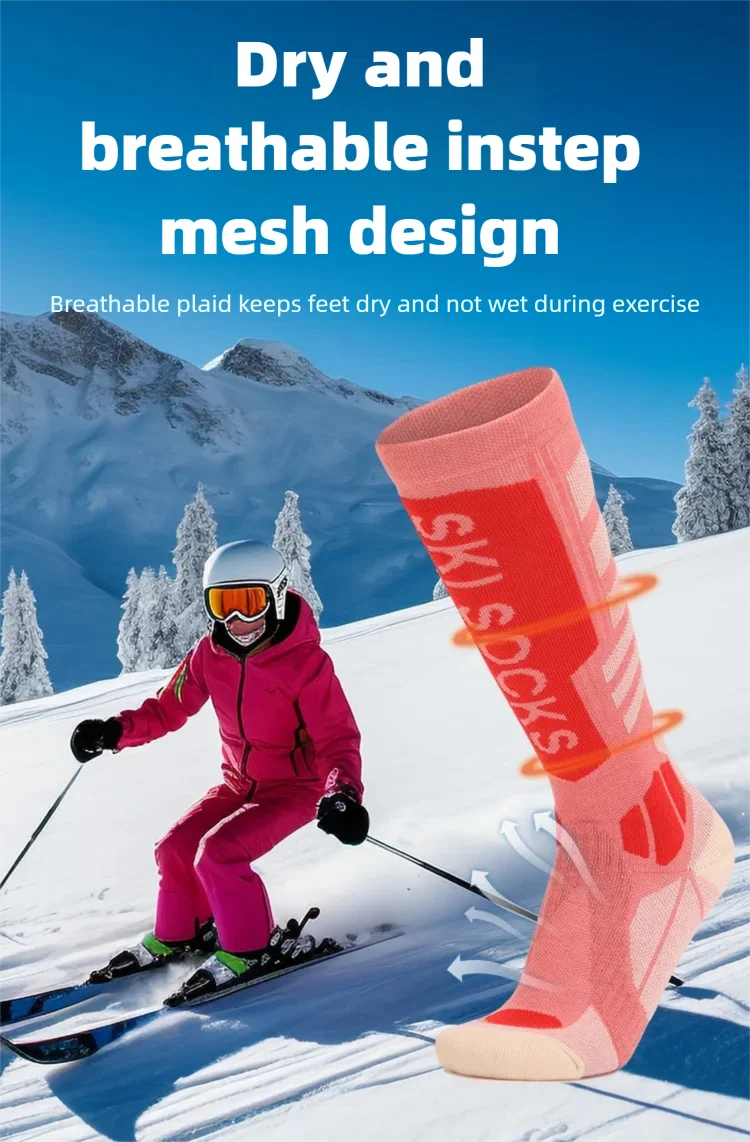 Nuevos calcetines de esquí cálidos de algodón y lana Merino para hombre y mujer, calcetines deportivos más gruesos para Snowboard y fútbol, calcetines térmicos de alta elasticidad para invierno, regalos - imagen 4