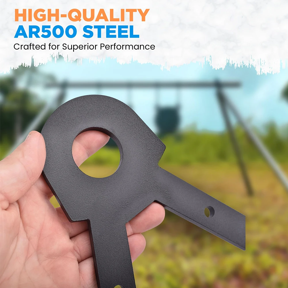 Kit de soporte de objetivo de acero AR500, gancho colgante para objetivo de tiro, soporte de objetivo de acero, soporte de montaje de objetivo de tubo DIY, colgador de objetivo de Metal - imagen 2