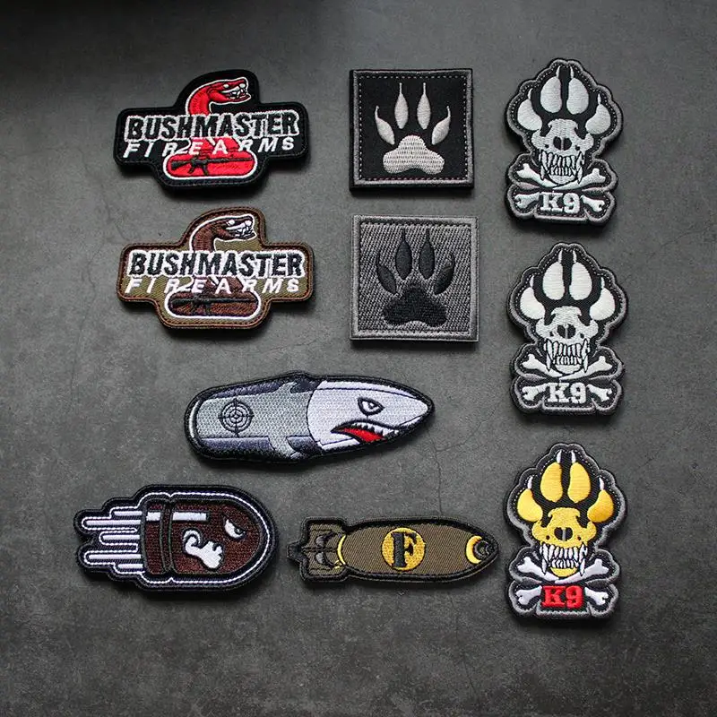 Brazalete bordado 3D de balas Angry Bullets, insignia K9 de buena calidad, brazalete de moral de costura DIY con parches de mochila para ropa - imagen 4