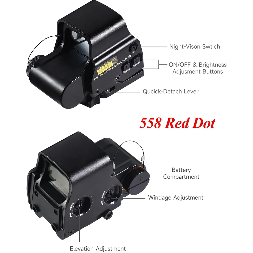 Mira de punto rojo 551, mira holográfica 558, mira 552 553 con riel de 20mm - imagen 5
