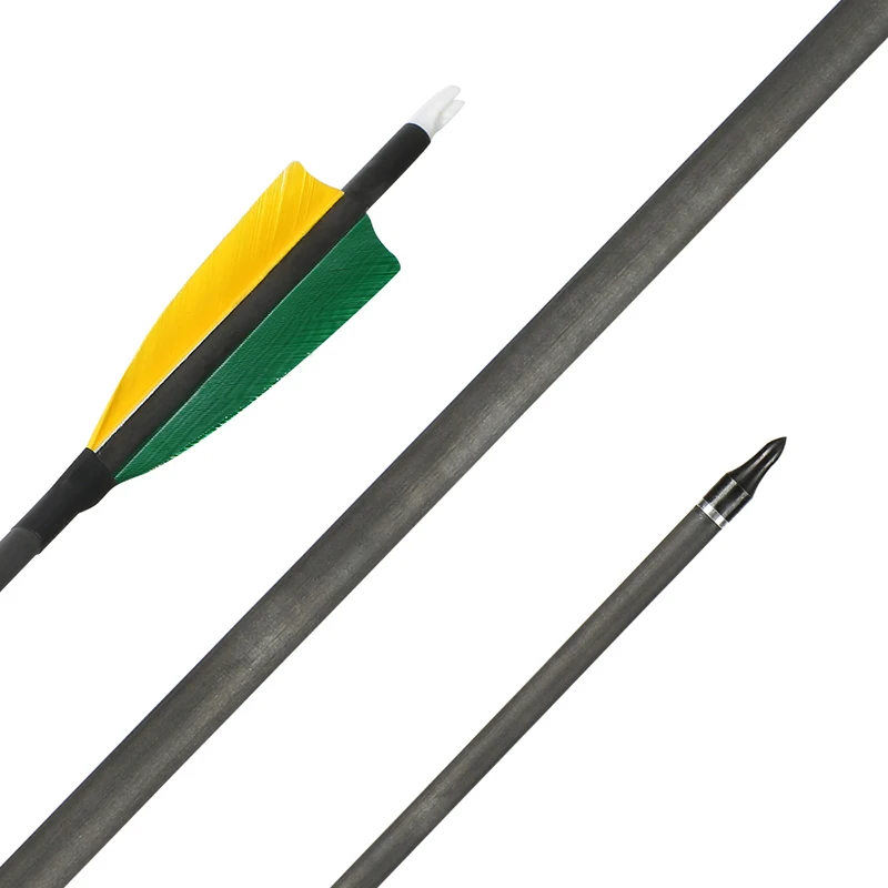 Flecha de carbono mixto de Spine400 id6,2 mm, punta de flecha desmontable, arco tradicional de caza, longitud completa, regalo de 32 pulgadas - imagen 3