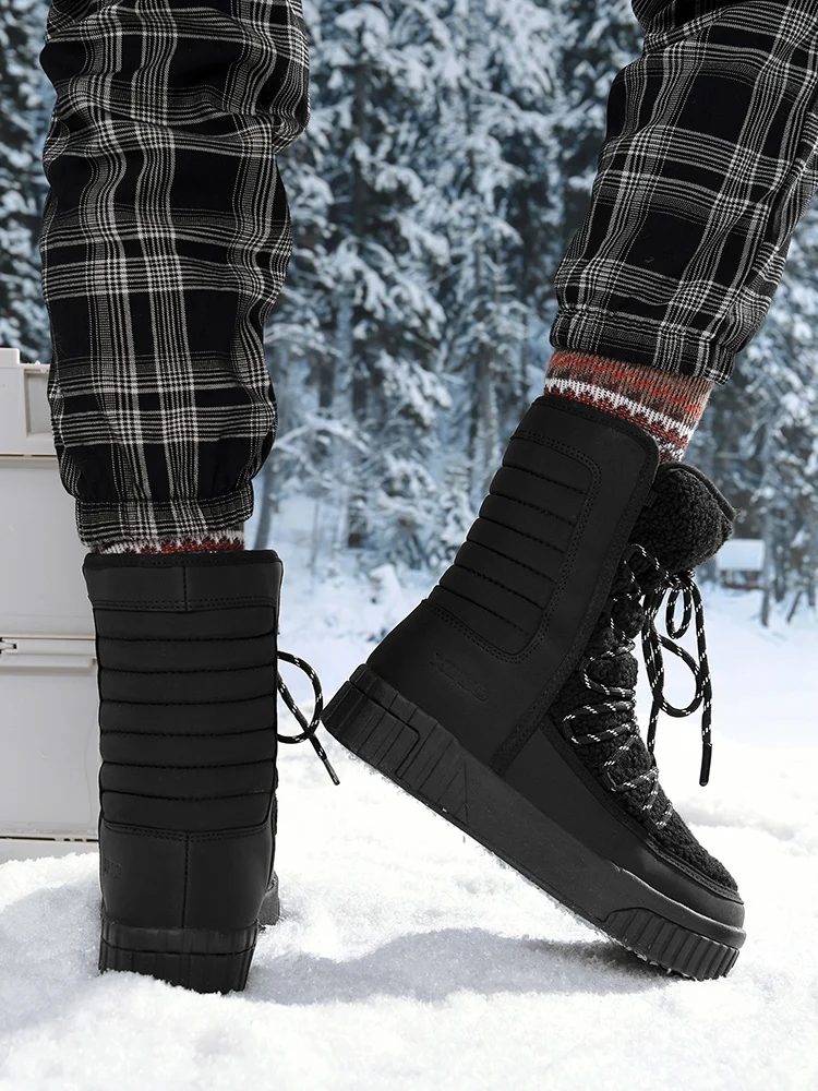 XIANG GUAN-zapatos de senderismo resistentes al frío para exteriores, botas de nieve de invierno para mujer, zapatos de montaña impermeables, zapatillas informales para acampar - imagen 5