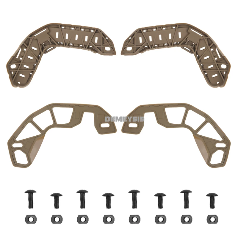 Riel de guía lateral para casco de caza, Riel de montaje táctico de corte alto rápido, Kit de accesorios para Airsoft, 1 par - imagen 3