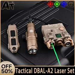 WADSN DBAL-A2 Táctico - Láser Rojo de Punto, Láser Verde, Indicador para Airsoft - Luz Táctica Surefire M300A, M600C - Linterna para Rifle AR15 - Luz Blanca para Armas