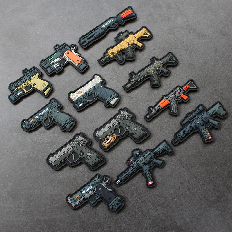 Brazalete de moral de silicona de PVC 3D versión Q, brazalete táctico, pegatina para casco, Mini insignia de combate para mochila, chaquetas, ropa - imagen 3