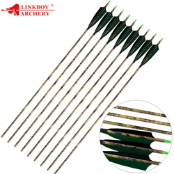 Linkboy flechas de carbono para arco - plumas de pavo puntas de caza