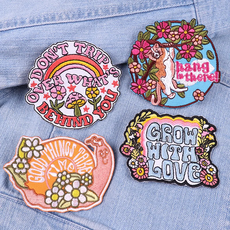 La bondad es mágica/parche bordado de dibujos animados, parche con letras, parches para planchar para ropa, parches termoadhesivos para coser ropa DIY - imagen 5