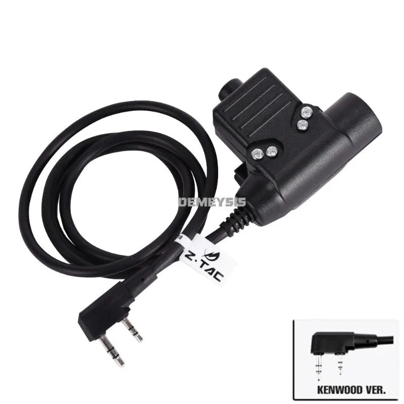 Adaptador de auriculares táctico U94 PTT para Icom Kenwood Midland Moto Talkabout, teléfono móvil, Cable Push To Talk, enchufe con botón - imagen 3
