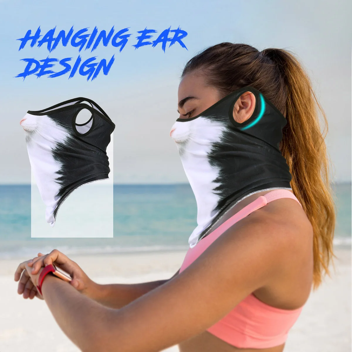 Bufanda mágica de animales en 3D, Bandana transpirable, calentador de cuello, polaina colgante para oreja, deportes al aire libre, máscara facial triangular, pañuelo para el cuello de verano - imagen 4