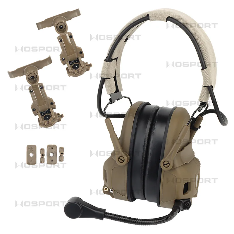 Auriculares tácticos WOSPORT GEN6 (sin reducción de ruido de recogida) Adaptación de auriculares para casco de intercomunicación de comunicación - imagen 5