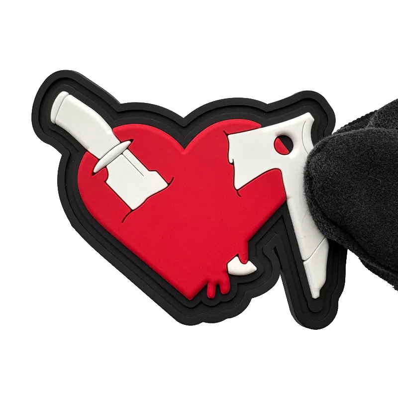 Parche táctico Love Knife Axe Morale, parches luminosos de gancho y bucle de PVC para ropa, pegatina decorativa para mochila militar - imagen 5