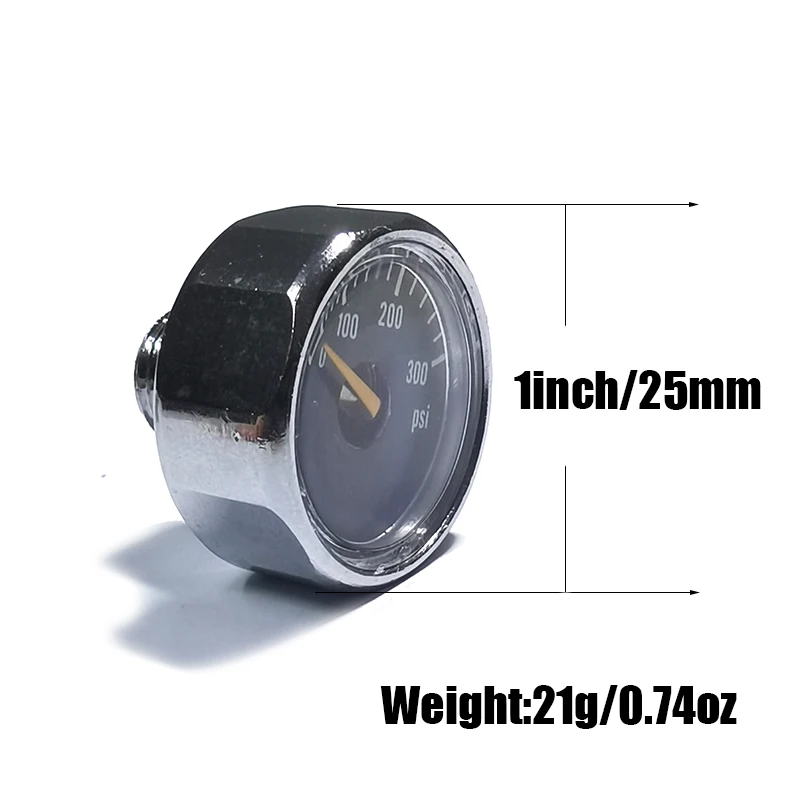 Mini manómetro de 25mm/1 pulgada, 300psi, calibre 1/8NPT, accesorios de buceo y montañismo - imagen 3
