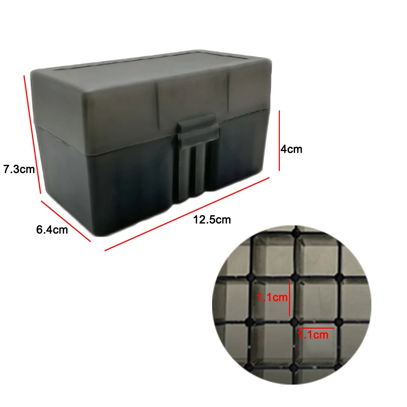Caja de munición para Rifle abatible de 50 balas, estuche de almacenamiento de cartuchos para Rifle táctico, lata de munición para calibre de alfombra de 5,56x45/.17/.222/.223/204 - imagen 4
