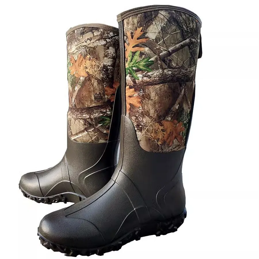 Botas de lluvia altas para lavado de coches, impermeables, antideslizantes, gruesas, resistentes al desgaste, camuflaje biónico de árbol, botas de caza y pesca, novedad - imagen 3