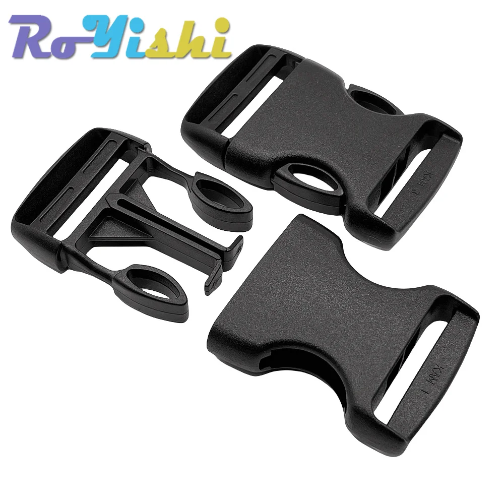 Hebilla de plástico de 20mm, 25mm, 32mm, 38mm y 50mm, hebilla de separación interior arqueada negra para correas de mochila, mochila para deportes al aire libre - imagen 4