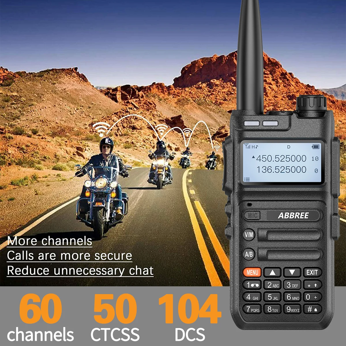 ABBREE AR-F5 copia inalámbrica frecuencia NOAA Walkie Talkie banda completa cargador USB de largo alcance alta potencia de mano para viajes - imagen 5