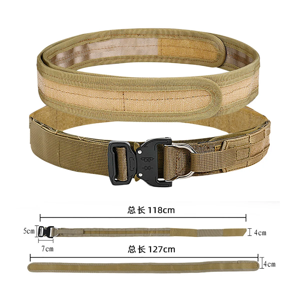Cinturón de combate de guerra de 1,5 pulgadas de ancho, cinturón táctico de nailon multifuncional, grueso, hebilla de Metal de doble capa - imagen 5