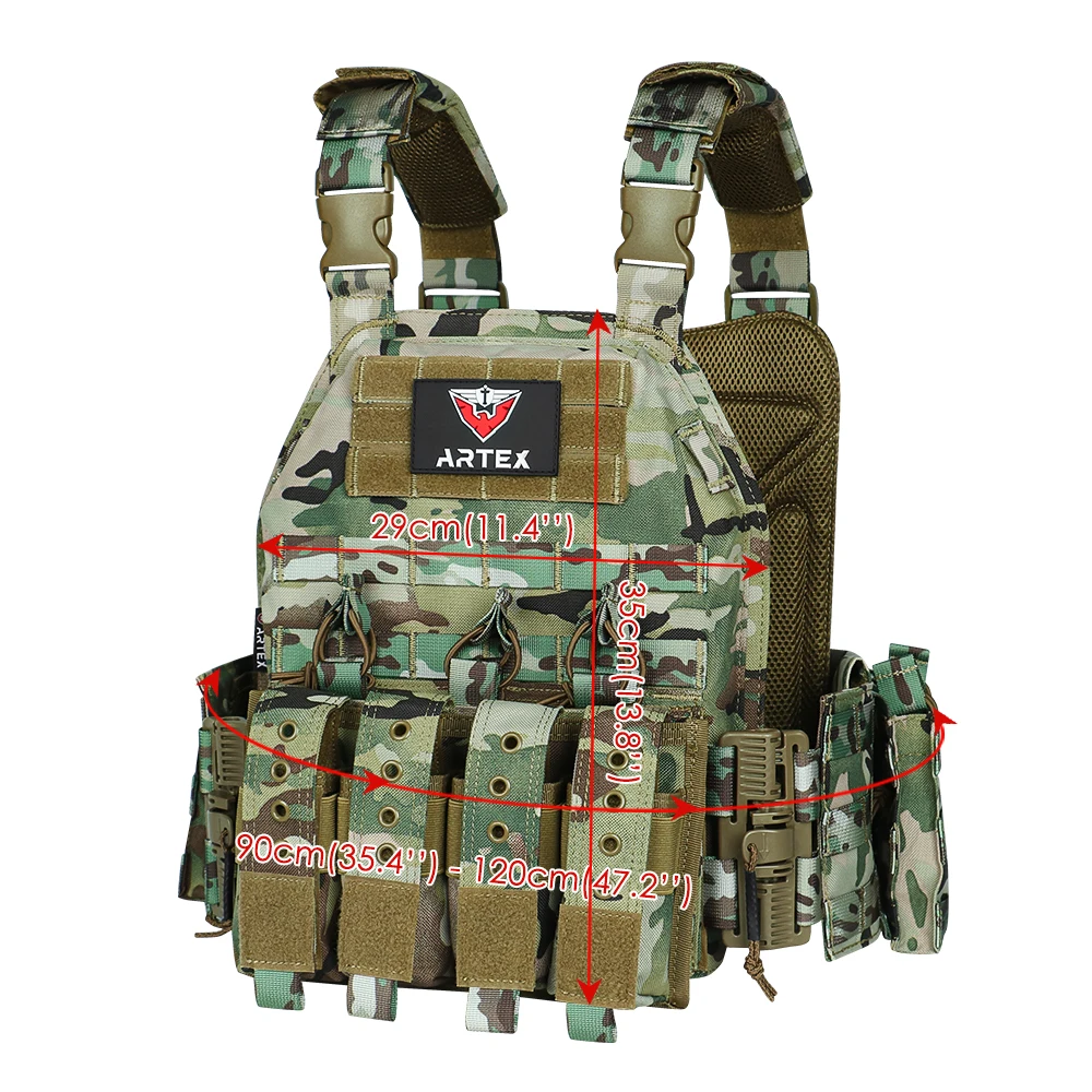 Artex Molle Chaleco táctico protección corporal cazador Chaleco táctico camuflaje chaqueta de pesca portador de placa de entrenamiento - imagen 4