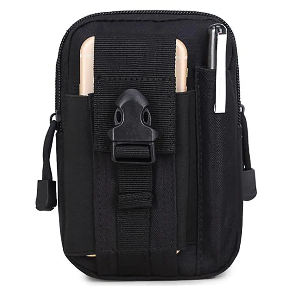 Riñonera táctica Molle EDC, bolsa compacta multiusos, cinturón táctico, soporte para teléfono móvil para entrenamiento, senderismo, Camping - imagen 3