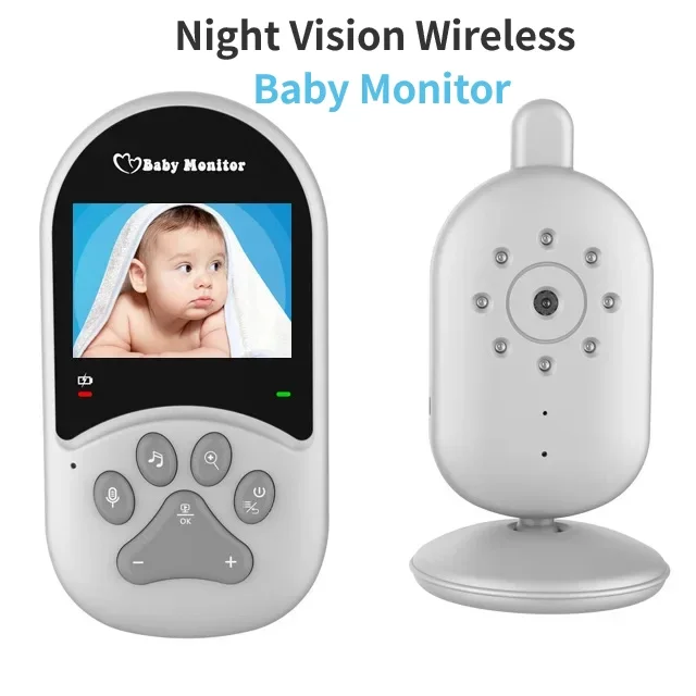 Monitor de bebé de 2,4 pulgadas, visión nocturna, canciones de cuna inalámbricas de seguridad para niños, Audio bidireccional, despertador, vídeo, Monitor de seguridad para bebés SM660