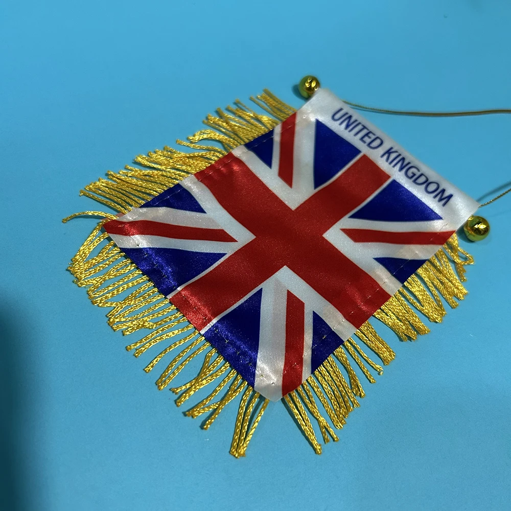 Bandera Reino Unido nacional para coche ventana poliéster doble cara - imagen 4
