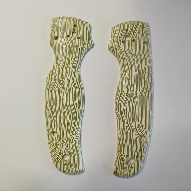 Básculas de mango de agarre G10 con patrón de Damasco verde para cuchillo Spyderco C229 genuino, accesorios de fabricación de bricolaje, piezas de parches, nuevo, 2024