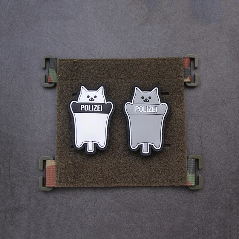 Parche de PVC 3D de dibujos animados de escudo de gato, brazalete táctico de goma suave para gatos en negro/blanco/gris/Siamés/Sanhua - imagen 5