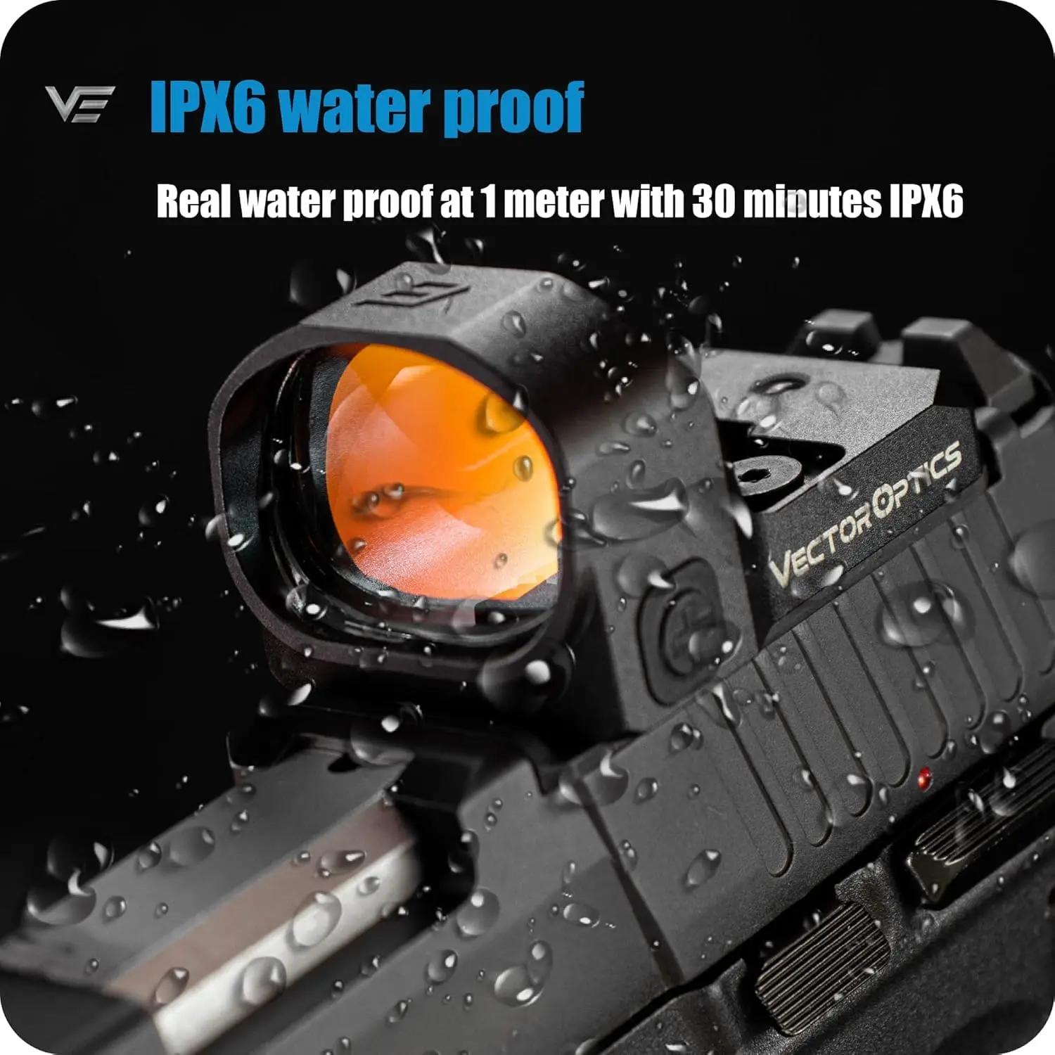 Mira de Punto Rojo Vector Optics Frenzy 1x20x28 | Punto de 6 MOA | Ventana Extra Grande & Lente HD | 10 Niveles de Iluminación | Resistente al Agua IPX6 - imagen 5