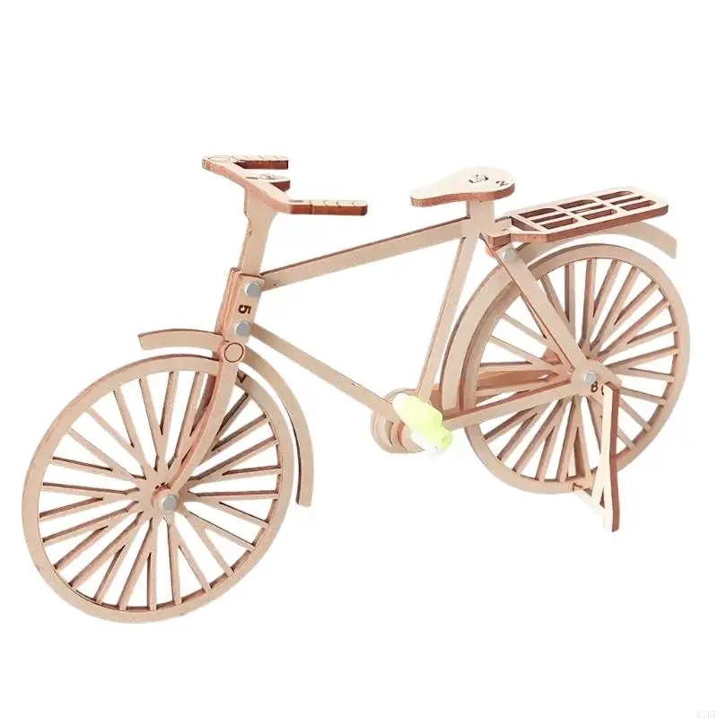 Juego construcción modelo bicicleta madera para niños, juguete aprendizaje STEM con montaje manual y juego K1KF - imagen 2