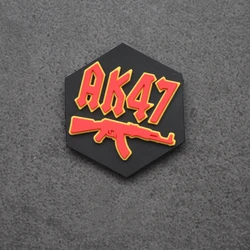 Parche PVC táctico médico hexagonal AK47 AR15 para ropa y mochila