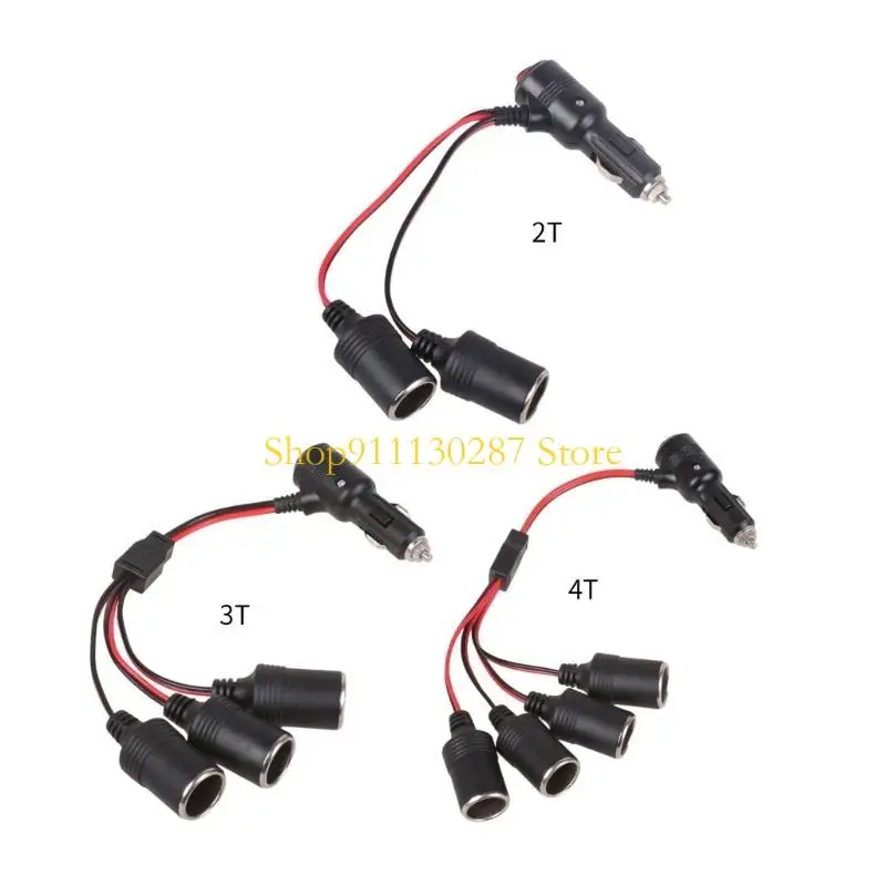 J1HC-Cable adaptador divisor para encendedor cigarrillos para vehículos, Cable adaptador divisor salida 1 a 4/3/2, a - imagen 5