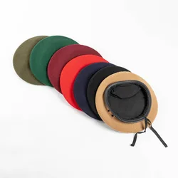 Boina militar lana ojal ventilado ajustable para soldados y guardia