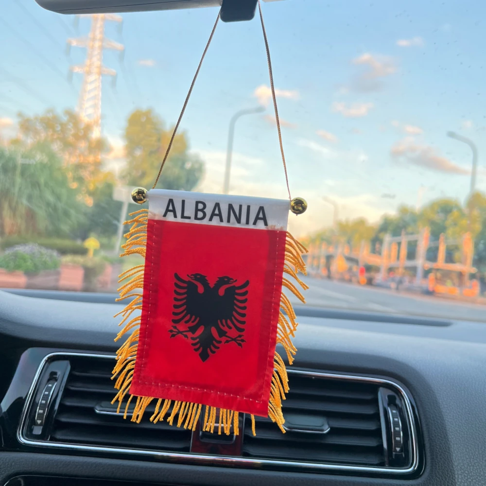 Bandera de Albania colgante para eventos deportivos y coches